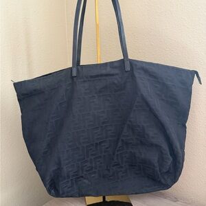 Fendi Zucca Logo Black Nylon Tote